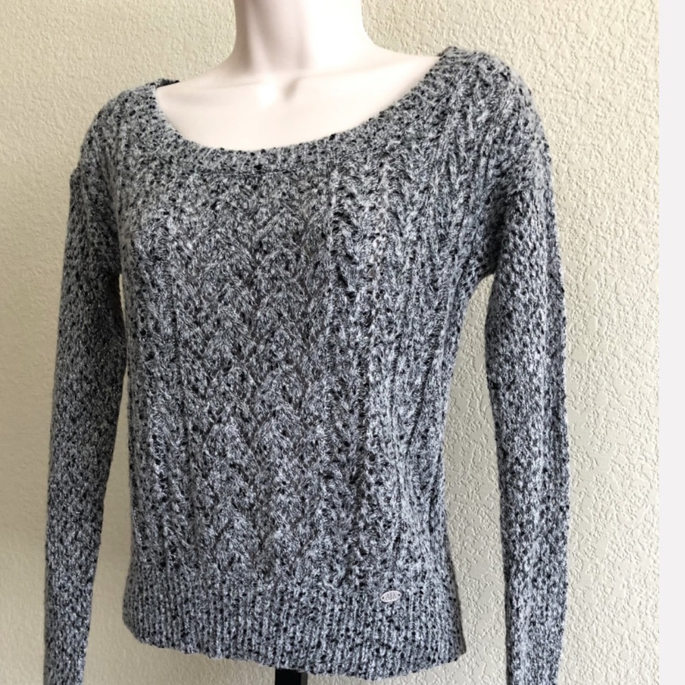 Armani Exchange Gray with silver knitted sweater size small petite